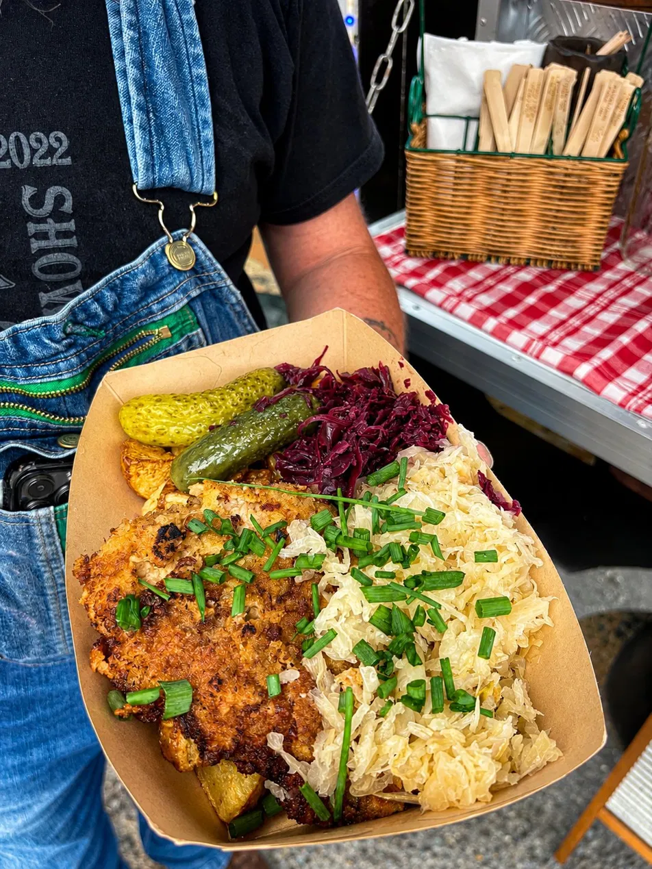 Potato cake with sauerkraut